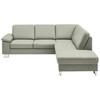 ECKSOFA  in Echtleder Silberfarben  248/235 cm  - Silberfarben/Alufarben, Design, Leder/Metall (248/235cm) - Beldomo Premium