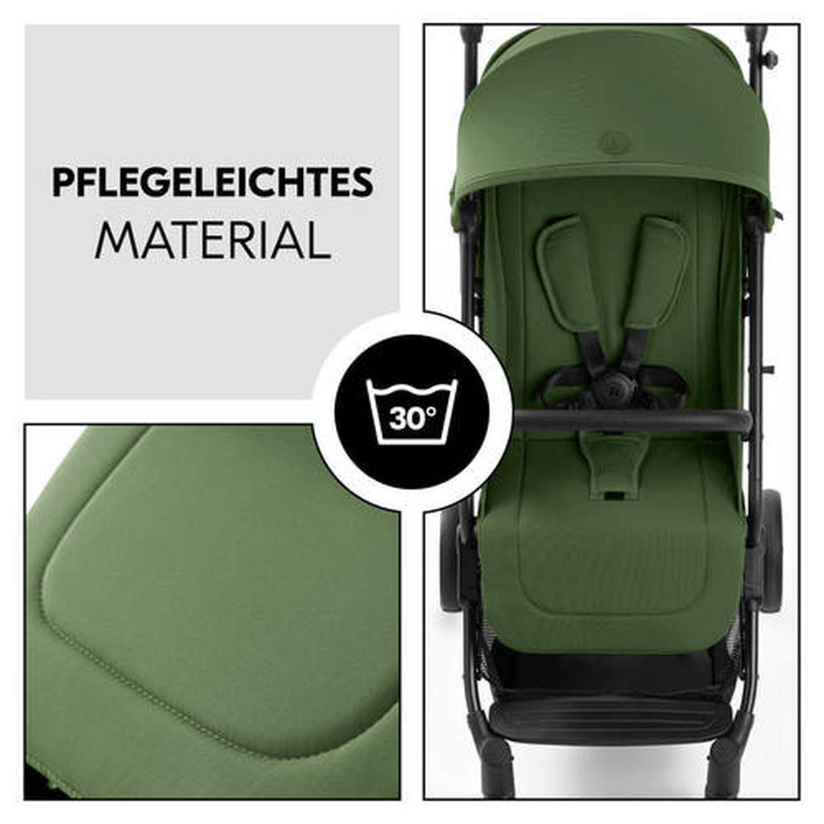 BUGGY TRAVEL N CARE PLUS  - Schwarz/Grün, Basics, Textil/Metall (81/51,5/105cm) - Hauck