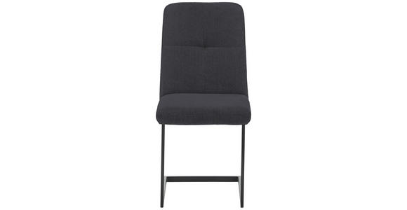 STUHL - Schwarz/Dunkelblau, Design, Textil/Metall (45/92,5/62cm) - Novel