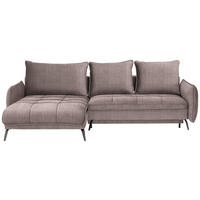 ECKSOFA in Flachgewebe Taupe  - Taupe/Schwarz, Design, Textil/Metall (180/273cm) - Hom`in