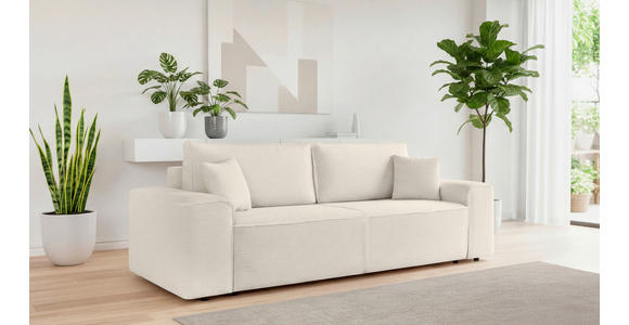 SCHLAFSOFA  in Cord Creme  - Creme/Schwarz, Design, Kunststoff/Textil (261/95/108cm) - Xora