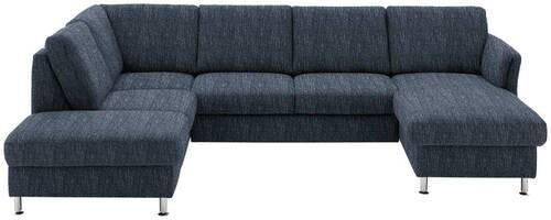 WOHNLANDSCHAFT in Flachgewebe Dunkelblau  - Chromfarben/Dunkelblau, KONVENTIONELL, Textil/Metall (200/305/168cm) - Beldomo System