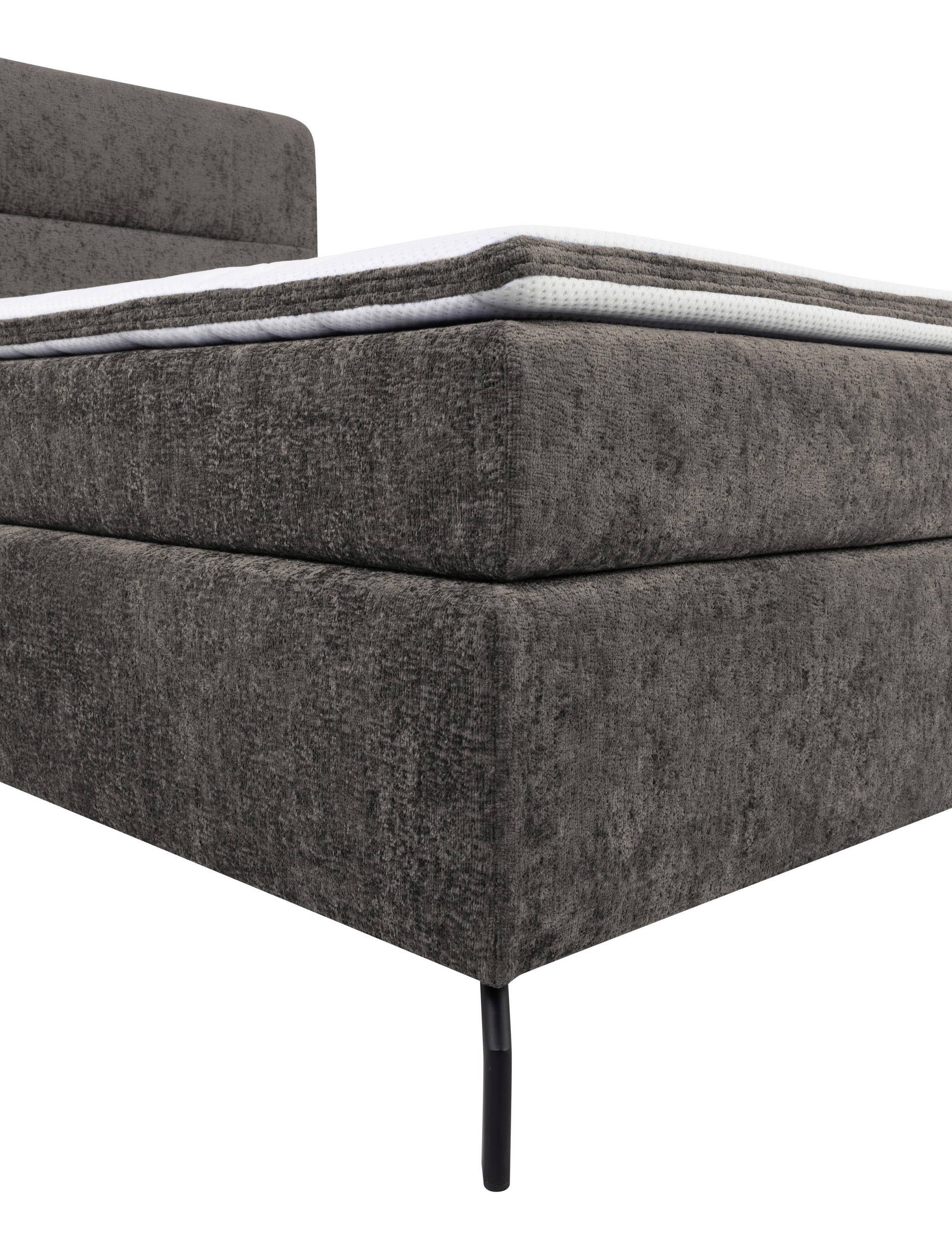 BOXSPRINGBETT 180/200 cm  in Braun  - Schwarz/Braun, Design, Textil/Metall (180/200cm) - Esposa