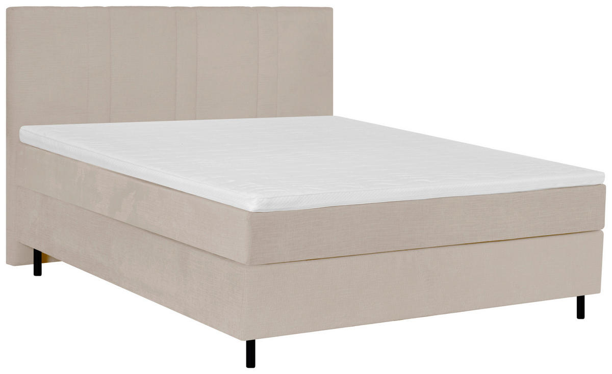 BOXSPRINGBETT 120/200 cm  in Perlmutt  - Perlmutt/Schwarz, Design, Textil/Metall (120/200cm) - Welnova