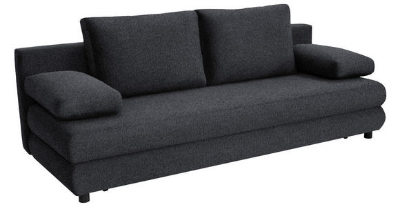 SCHLAFSOFA Taras  mit Stoffauswahl Webstoff Dunkelgrau  - Dunkelgrau/Schwarz, Design, Kunststoff/Textil (197/77/81cm) - Xora