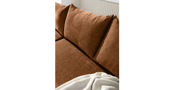 ECKSOFA Rostfarben Flachgewebe  - Rostfarben/Buchefarben, KONVENTIONELL, Holz/Textil (144/230cm) - Carryhome