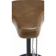 BARHOCKER Echtleder Braun, Schwarz Eisen  - Schwarz/Braun, LIFESTYLE, Leder/Metall (41/77/41cm) - Landscape