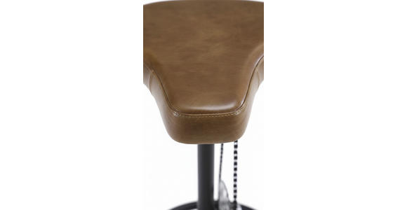 BARHOCKER Echtleder Braun, Schwarz Eisen  - Schwarz/Braun, LIFESTYLE, Leder/Metall (41/77/41cm) - Landscape
