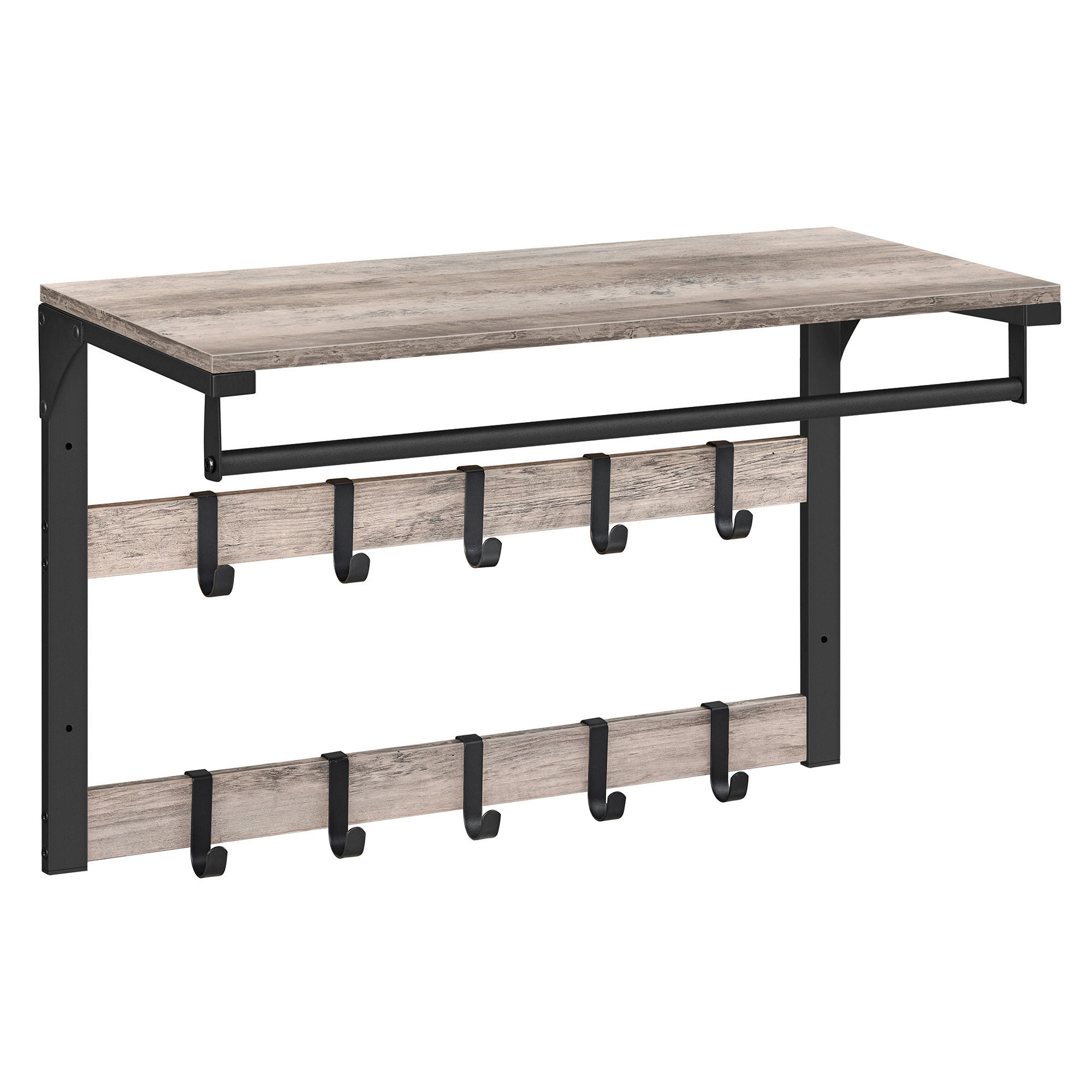 WANDGARDEROBE - Greige/Schwarz, MODERN, Holzwerkstoff/Metall (65/42/30cm) - MID.YOU