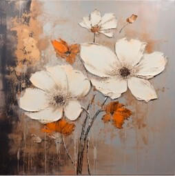 XXXL OBRAZ NA KOVU, květiny, 50/50/2 cm