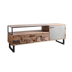 LOWBOARD  in 160/62/40 cm  - Hellbraun/Schwarz, Design, Holz/Stein (160/62/40cm) - Carryhome