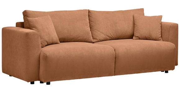 SCHLAFSOFA Cord Rostfarben - Rostfarben/Schwarz, Design, Kunststoff/Textil (250/92/105cm) - Carryhome