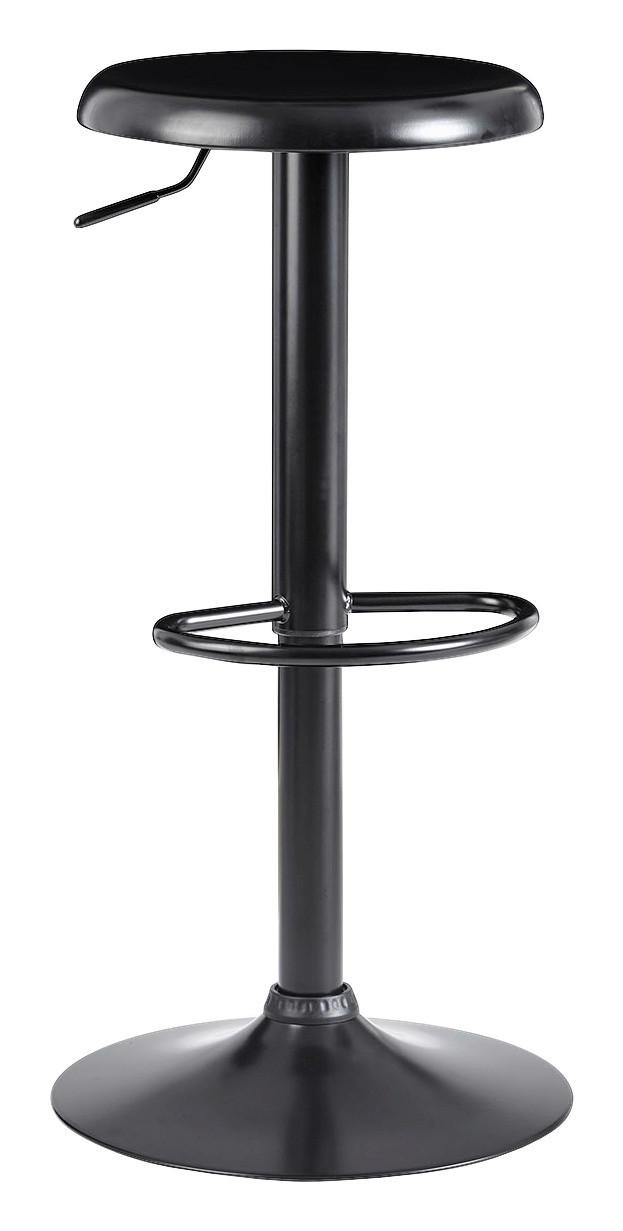 BARHOCKER Schwarz Eisen Sitzfläche 360° drehbar  - Schwarz, MODERN, Metall (40/79/40cm) - MID.YOU