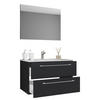BADEZIMMER 3-teilig  in 60 cm  - Alufarben/Schwarz, MODERN, Keramik/Holzwerkstoff (60cm) - MID.YOU