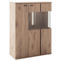HIGHBOARD Anthrazit, Eichefarben  90/121/38 cm  - Eichefarben/Anthrazit, KONVENTIONELL, Holzwerkstoff/Metall (90/121/38cm) - Cantus