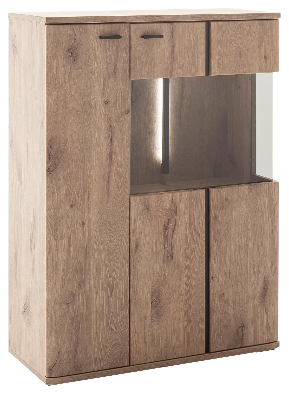 HIGHBOARD Anthrazit, Eichefarben  90/121/38 cm  - Eichefarben/Anthrazit, KONVENTIONELL, Holzwerkstoff/Metall (90/121/38cm) - Cantus
