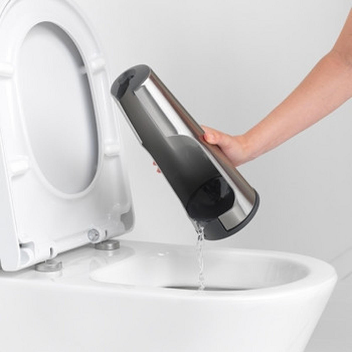 WC-GARNITURA S ŠČETKO - barve nerjavečega jekla/črna, Basics, kovina/umetna masa (12/42/12cm) - Brabantia