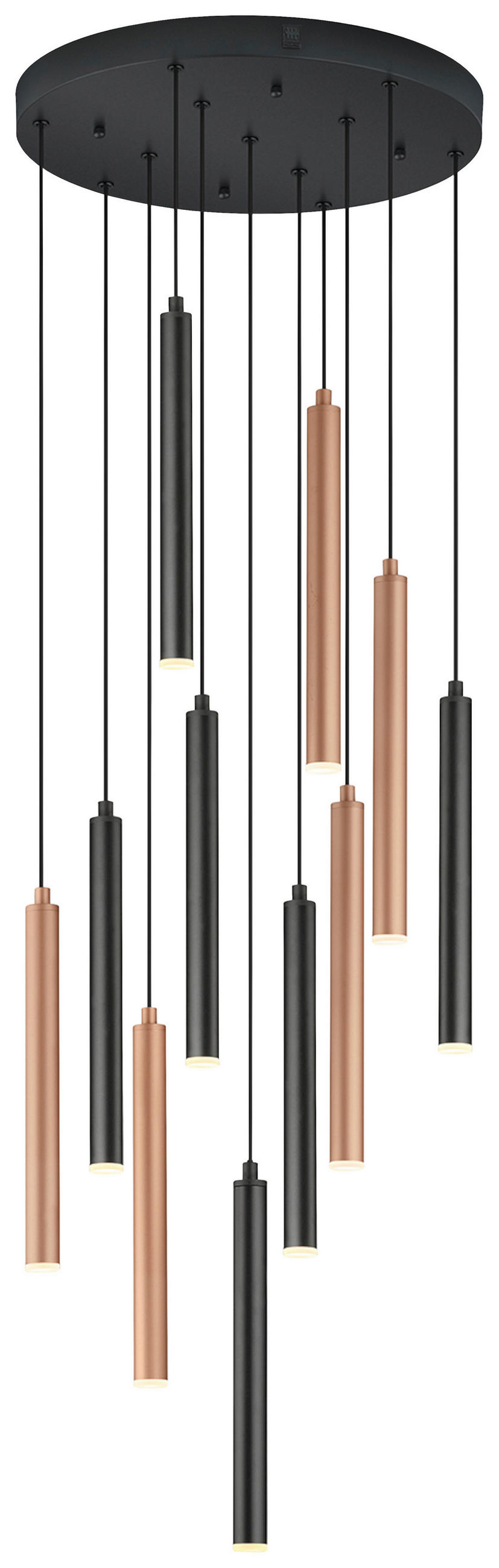 LED-HÄNGELEUCHTE Calina 40/150 cm  - Schwarz/Weiß, Design, Kunststoff/Metall (40/150cm) - Musterring