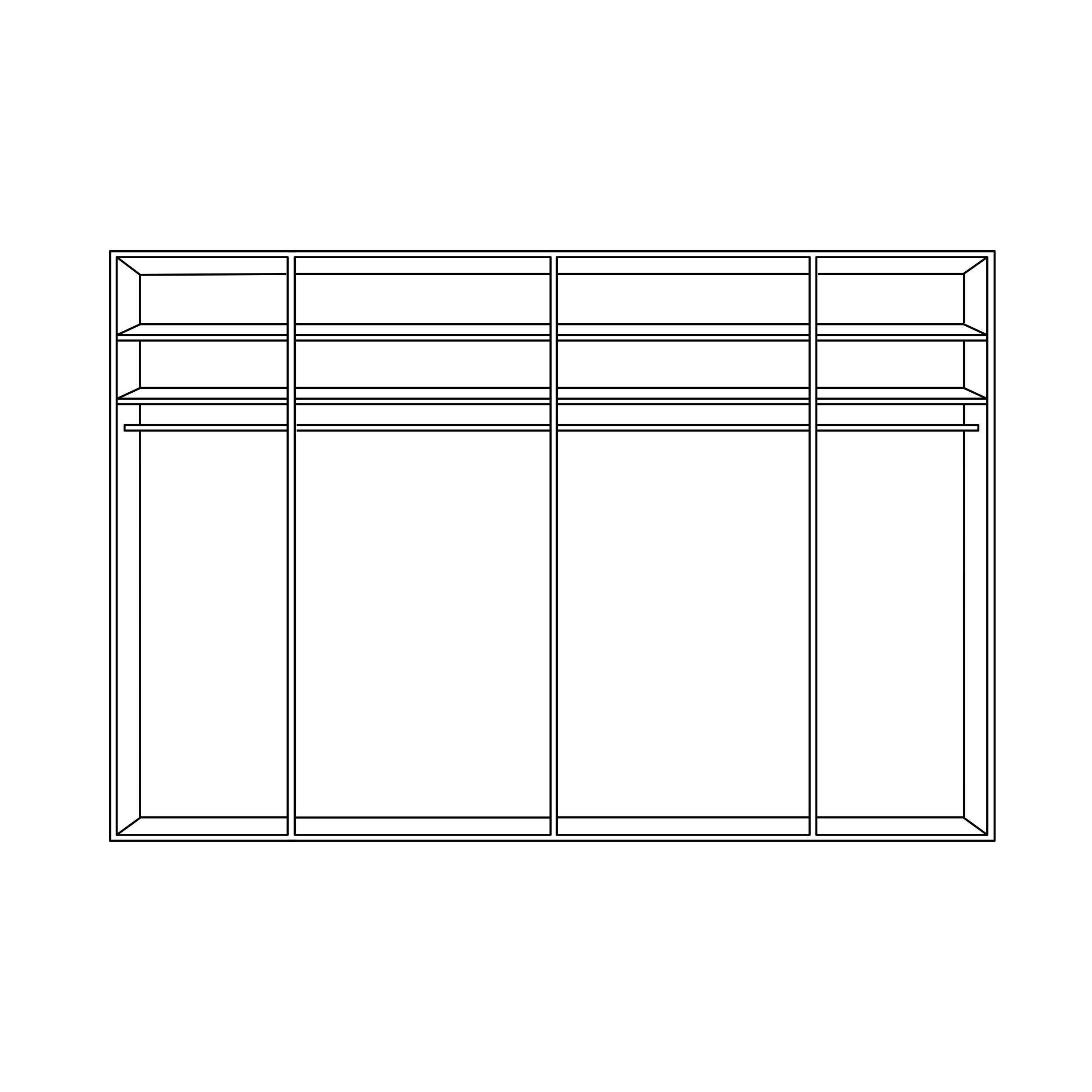 SCHWEBETÜRENSCHRANK 296/214/61 cm 2-türig Eichefarben  - Eichefarben/Schwarz, LIFESTYLE, Glas/Holz (296/214/61cm) - Linea Natura