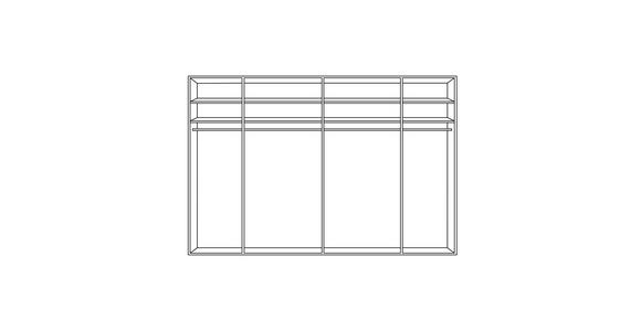 SCHWEBETÜRENSCHRANK 296/214/67 cm 2-türig Eichefarben - Eichefarben/Schwarz, LIFESTYLE, Glas/Holz (296/214/67cm) - Linea Natura
