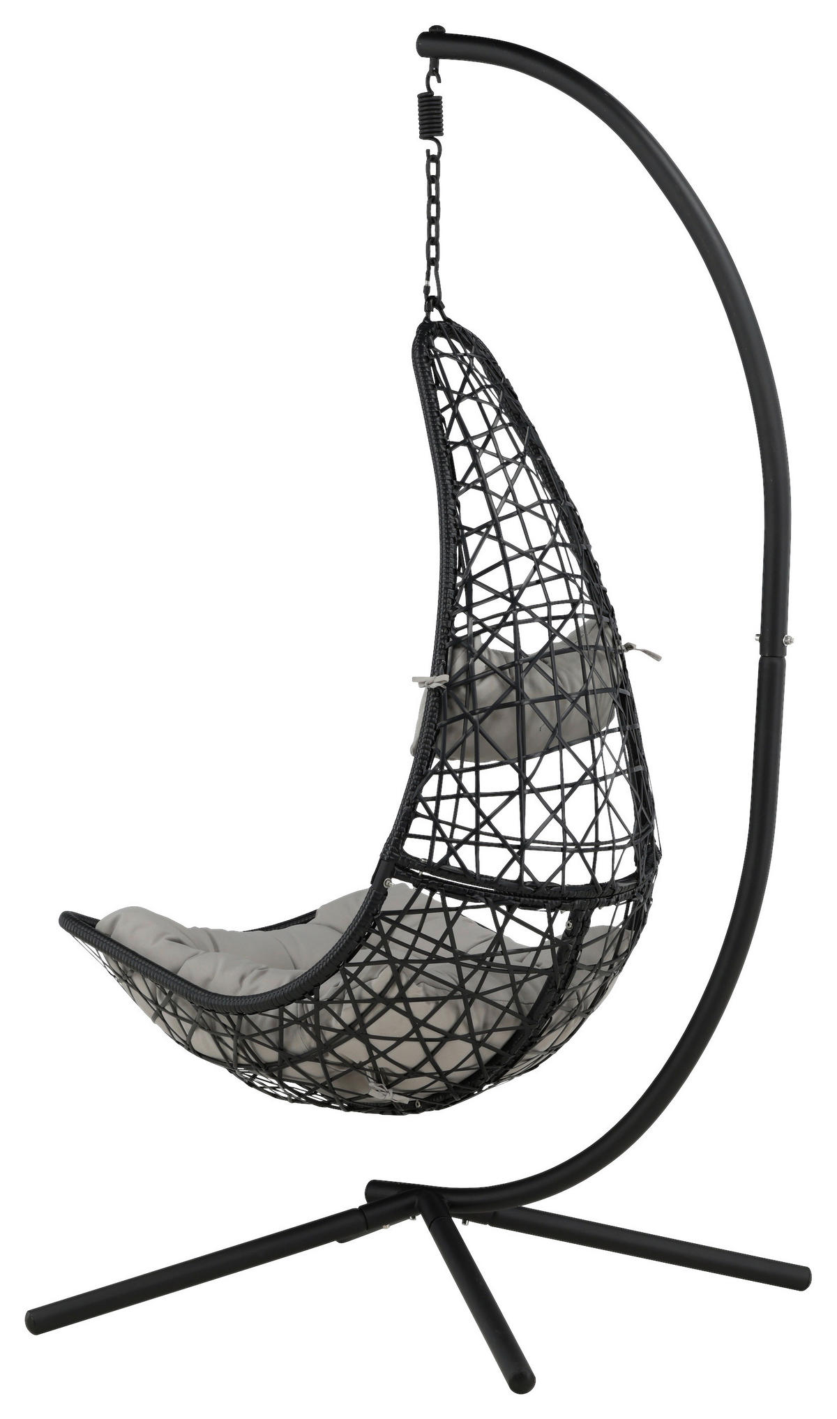 HÄNGFÅTÖLJ   132/205/130 cm  - grå/svart, Klassisk, plast (132/205/130cm) - Gardenson