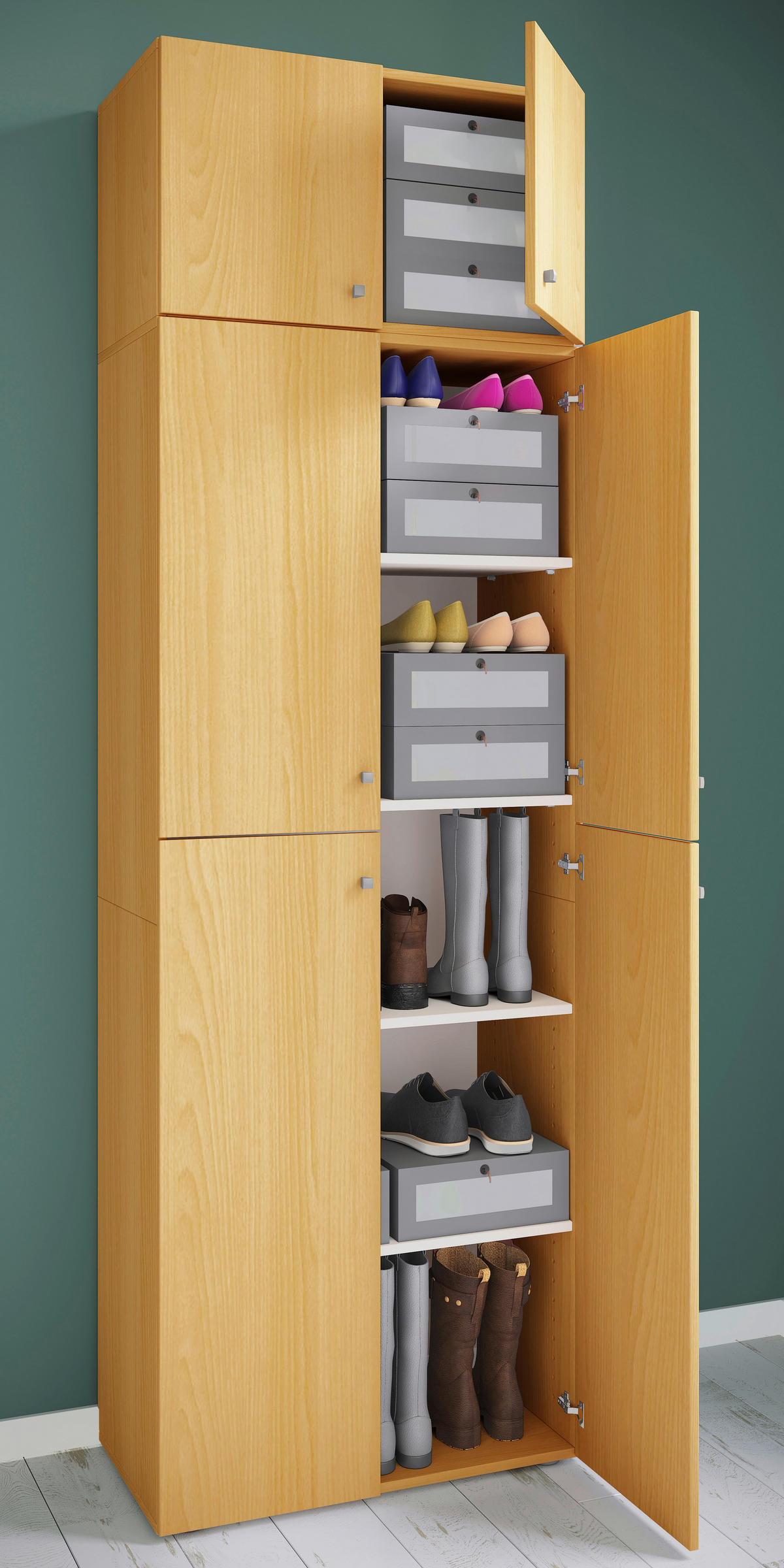 KLEIDERSCHRANK in Buchefarben  - Buchefarben/Grau, Modern, Holzwerkstoff/Kunststoff (70/223/39cm) - MID.YOU
