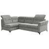Ecksofa inkl. Funktionen Grau Webstoff  - Schwarz/Grau, KONVENTIONELL, Textil/Metall (177/272cm) - Stylife