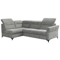Ecksofa inkl. Funktionen Grau Webstoff  - Schwarz/Grau, KONVENTIONELL, Textil/Metall (177/272cm) - Stylife