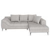 ECKSOFA Hellgrau Cord  - Hellgrau/Schwarz, Design, Kunststoff/Textil (177/276cm) - MID.YOU