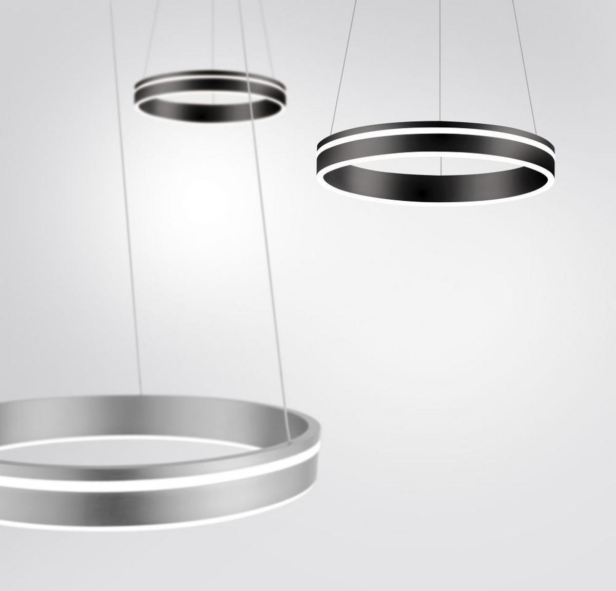 LED-HÄNGELEUCHTE 59/59/120 cm   - Silberfarben, Design, Glas/Kunststoff (59/59/120cm) - Paul Neuhaus