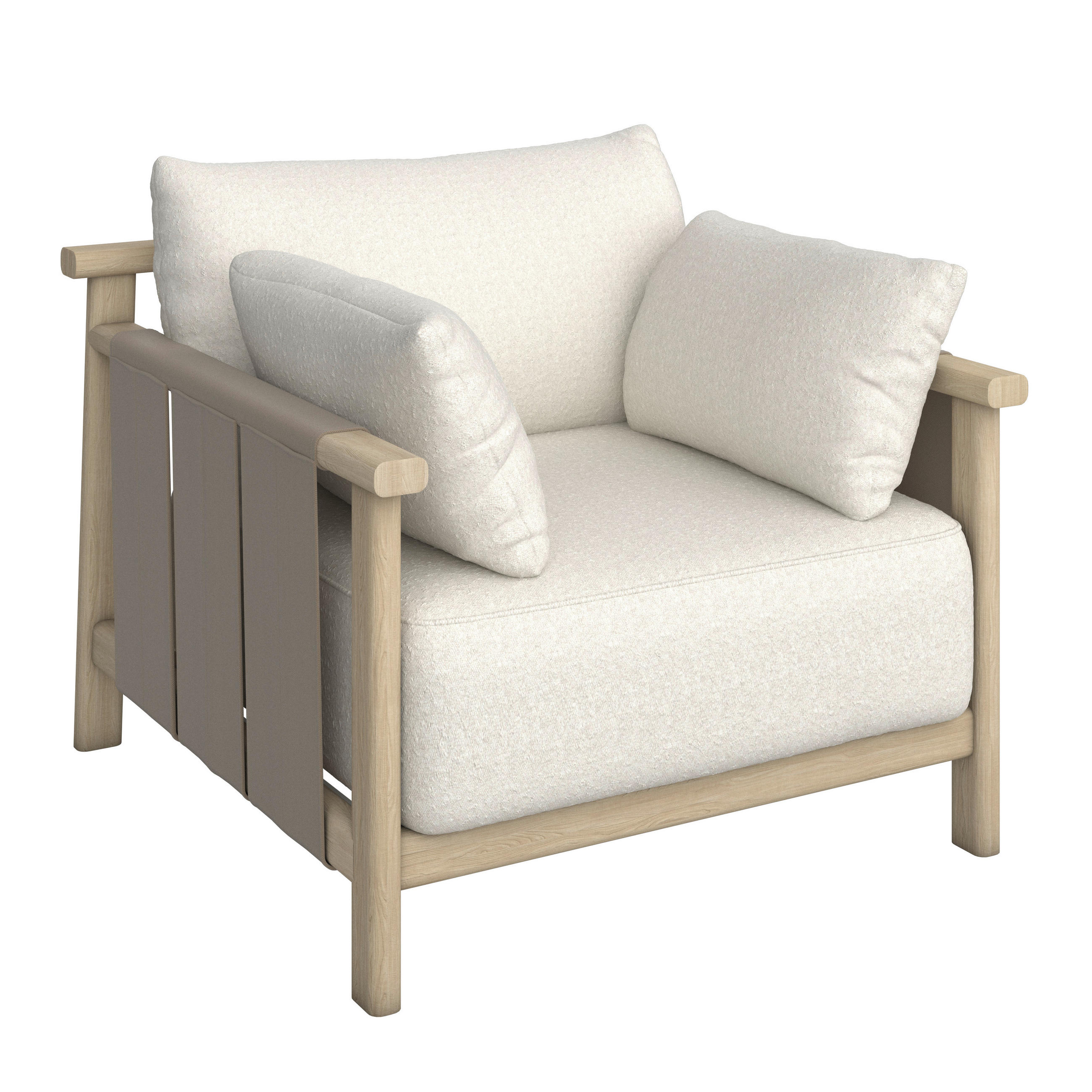 Dieter Knoll Loungesessel Mari Taupe, Esche, Sand 100x86x97.5 cm