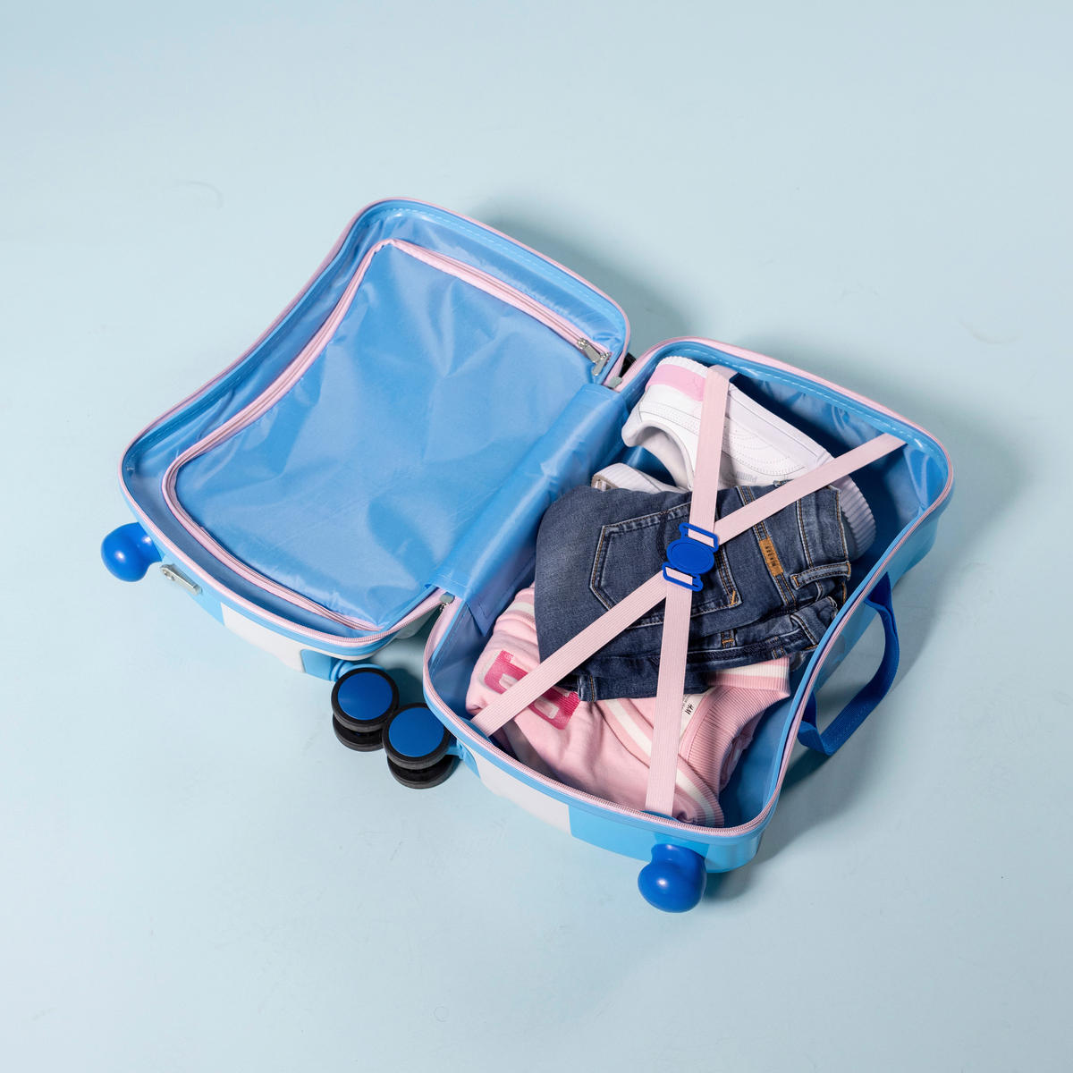 REISEKOFFER Hellblau, Hellrosa, Perlmutt  - Hellrosa/Perlmutt, Basics, Kunststoff (47,50/23/32cm) - Disney
