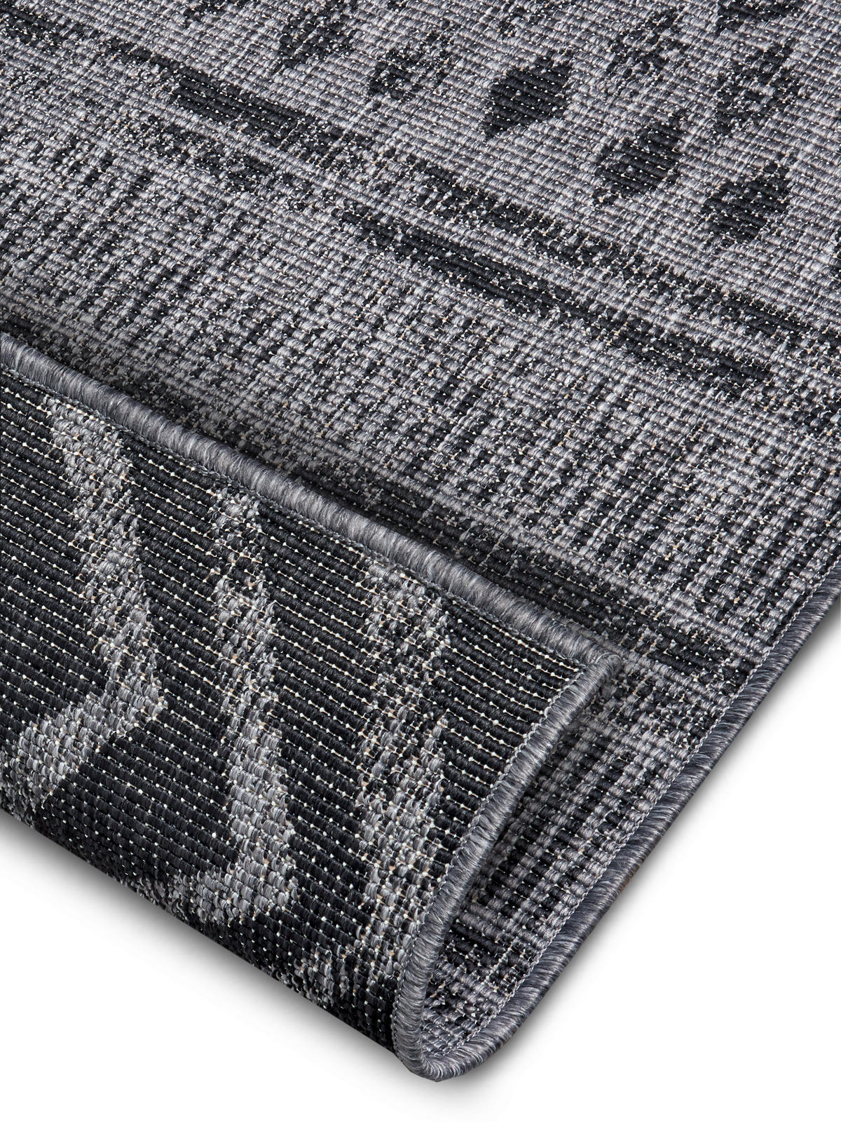 OUTDOORTEPPICH 80/150 cm Twin Supreme Grau, Schwarz  - Schwarz/Grau, Design, Kunststoff (80/150cm)