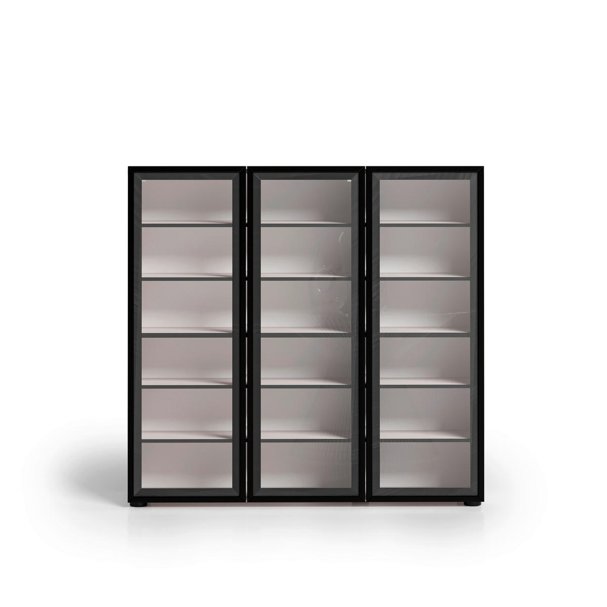 SCHUHSCHRANK Schwarz, Kaschmir  - Kaschmir/Schwarz, Design, Glas/Holzwerkstoff (120/115/34cm) - Voleo