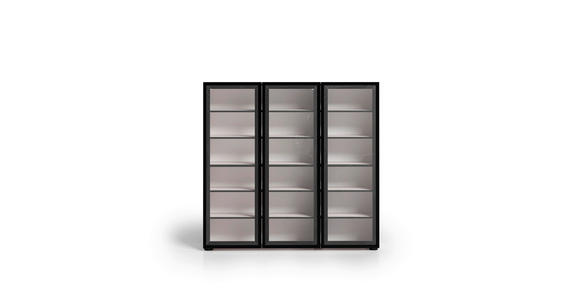 SCHUHSCHRANK  in 120/115/34 cm  - Kaschmir/Schwarz, Design, Glas/Holzwerkstoff (120/115/34cm) - Voleo