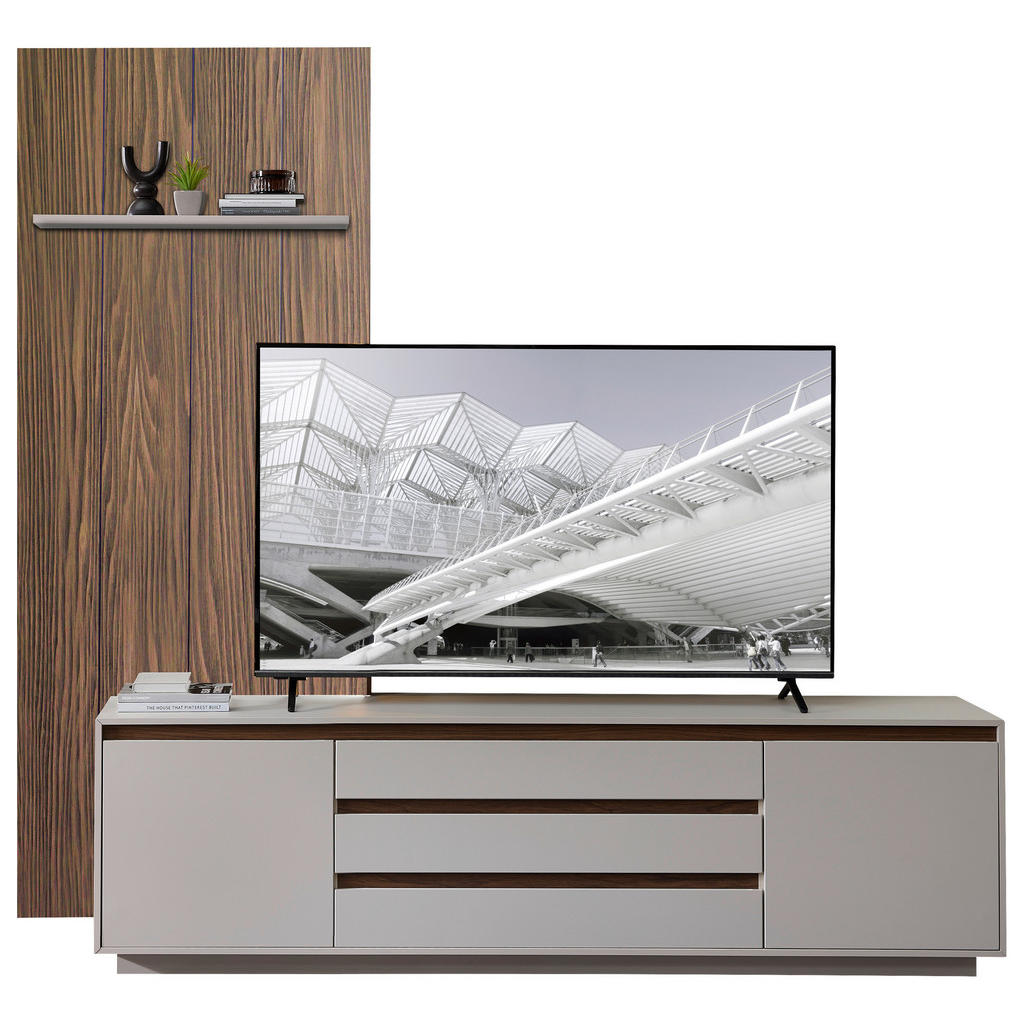 ANSAMBLU MOBILIER CAMERA DE ZI in culoare lemn de nuc cașmir