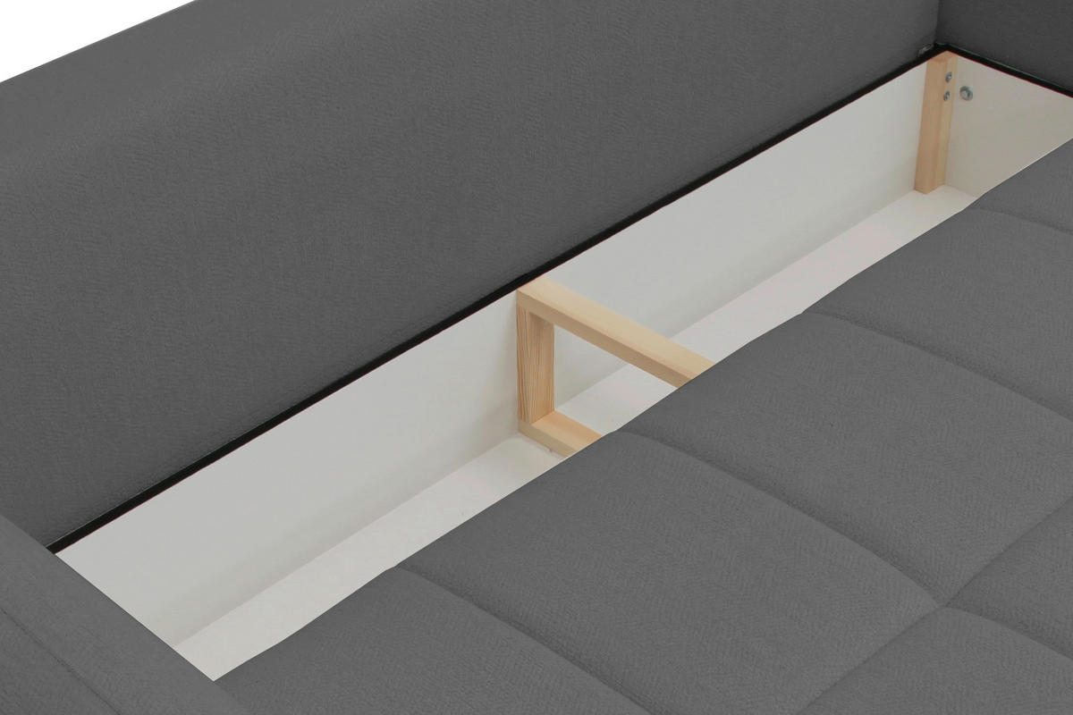 SCHLAFSOFA Grau  - Schwarz/Grau, Design, Holz/Textil (245/90/117cm) - MID.YOU