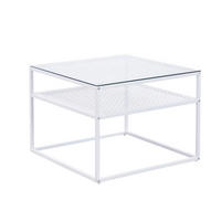 COUCHTISCH in Glas 60/60/45 cm  - Weiß, Design, Glas/Metall (60/60/45cm) - MID.YOU