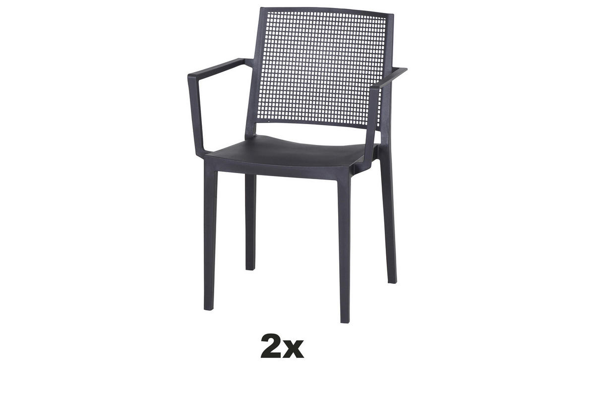 STAPELSTUHL in Kunststoff Anthrazit  - Anthrazit, Basics, Kunststoff (46/80/56cm) - Siena Garden