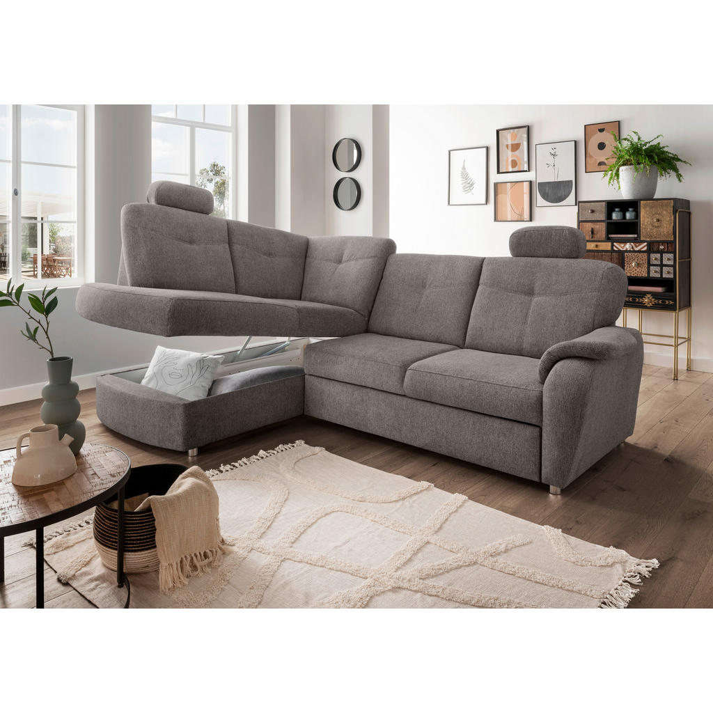 Thumbnail - Livetastic Eckschlafsofa, Graubraun, Textil, 4,5-Sitzer, 264x180 cm, Liegefunktion, seitenverkehrt erhältlich, Schlafen ...