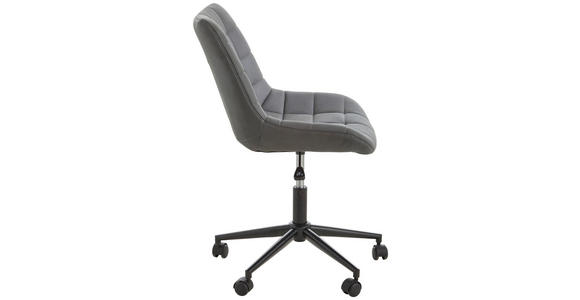 DREHSTUHL Grau, Schwarz - Schwarz/Grau, KONVENTIONELL, Kunststoff/Textil (65/80-90/62cm) - Carryhome
