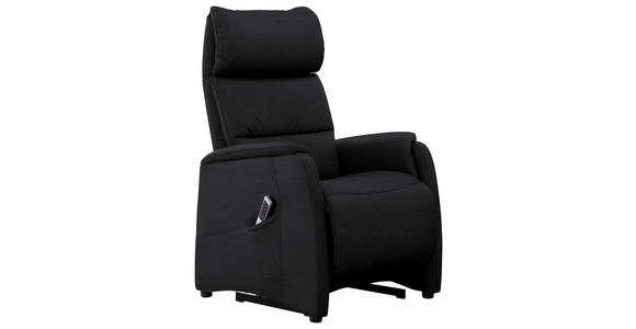 FERNSEHSESSEL in Schwarz - Schwarz, KONVENTIONELL, Leder/Kunststoff (69/109/83cm) - Cantus