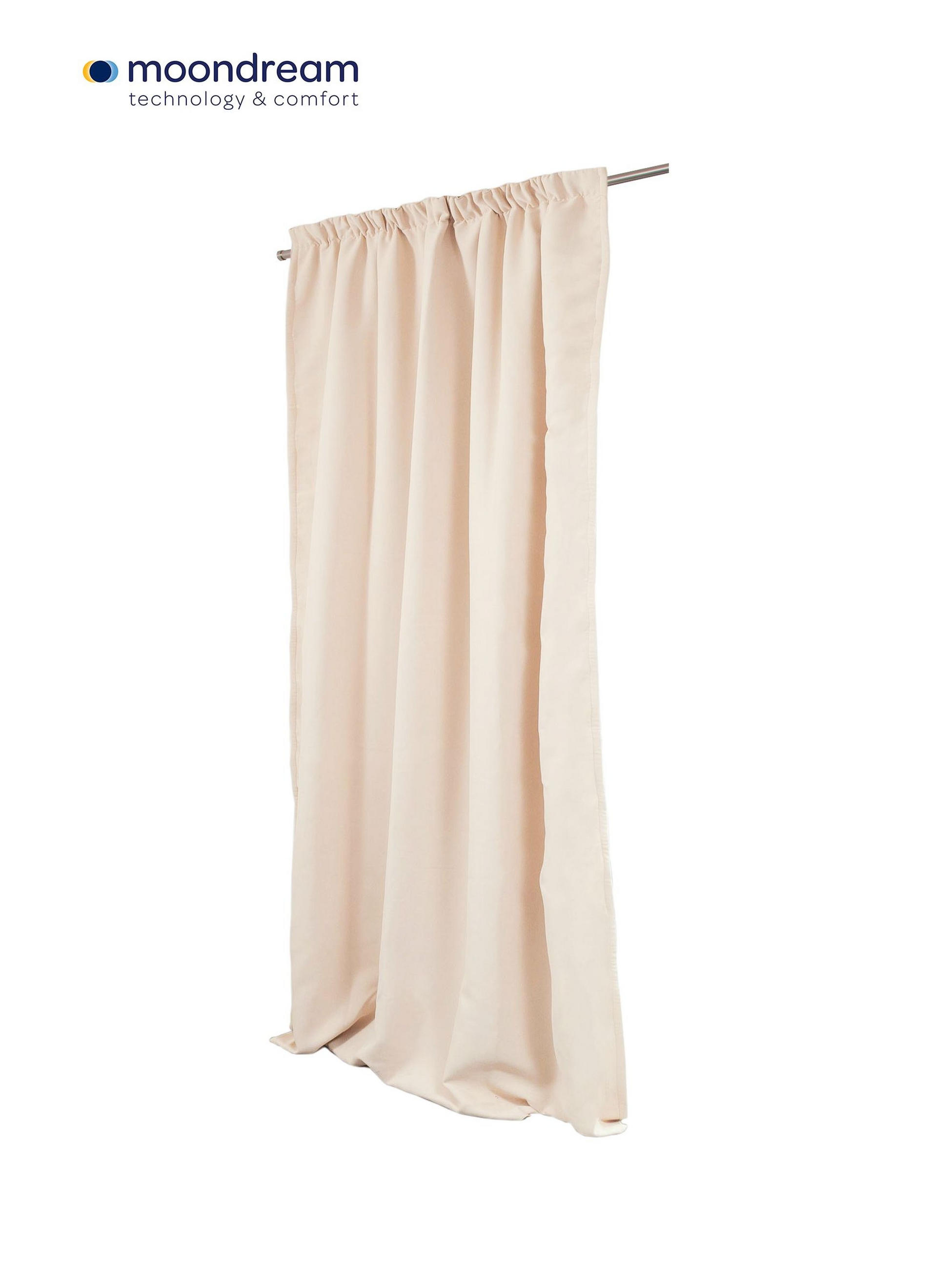 LÄRMSCHUTZVORHANG black-out (lichtundurchlässig)  - Beige, Basics, Textil/Metall (145/260cm)