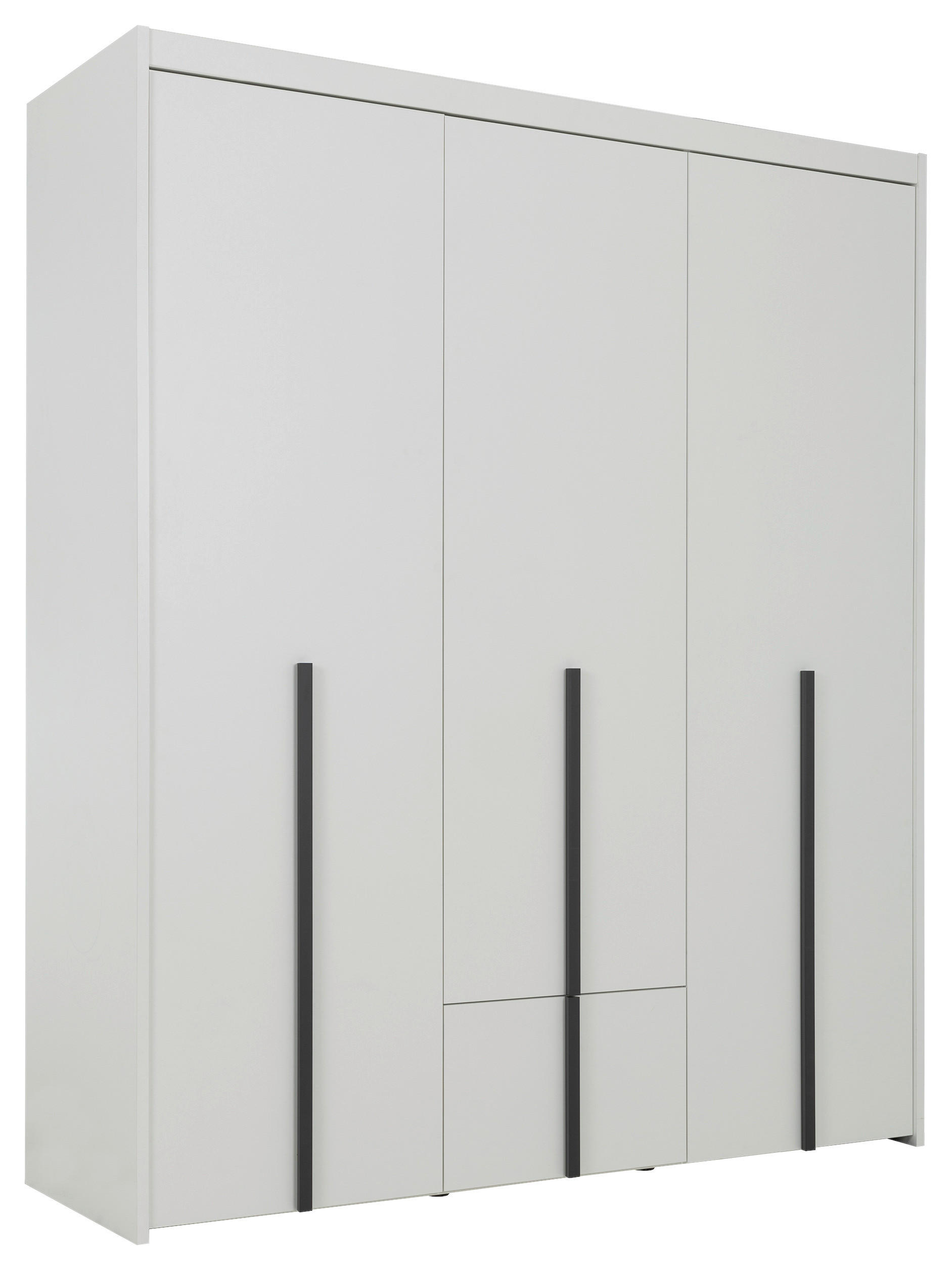 KLEIDERSCHRANK 3-türig Weiß  - Schwarz/Weiß, MODERN, Holzwerkstoff (181/215/60cm) - MID.YOU