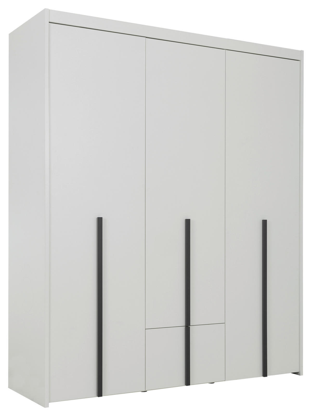 KLEIDERSCHRANK 3-türig Weiß  - Schwarz/Weiß, MODERN, Holzwerkstoff (181/215/60cm) - MID.YOU