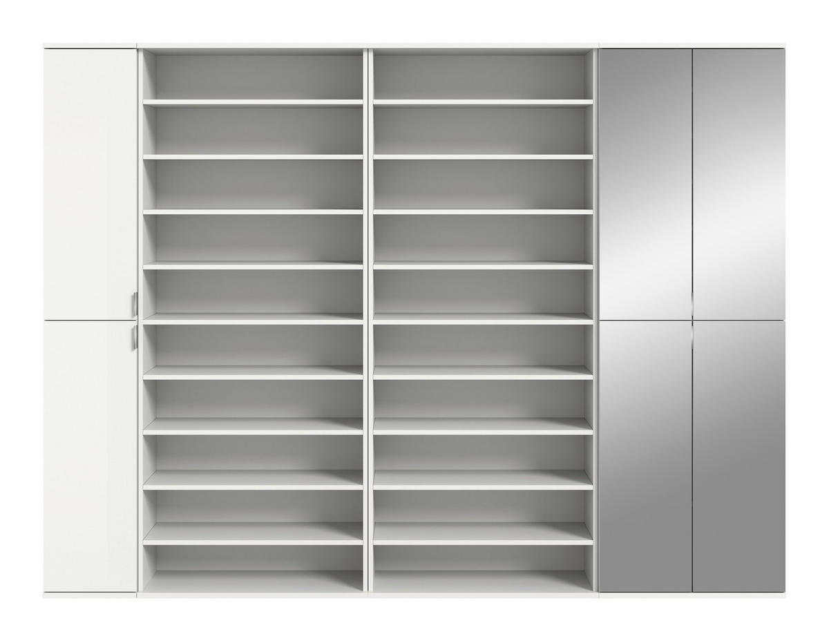 GARDEROBE 4-teilig 251/193/34 cm  - Weiss Hochglanz/Weiss, Design, Holzwerkstoff (251/193/34cm) - Livetastic
