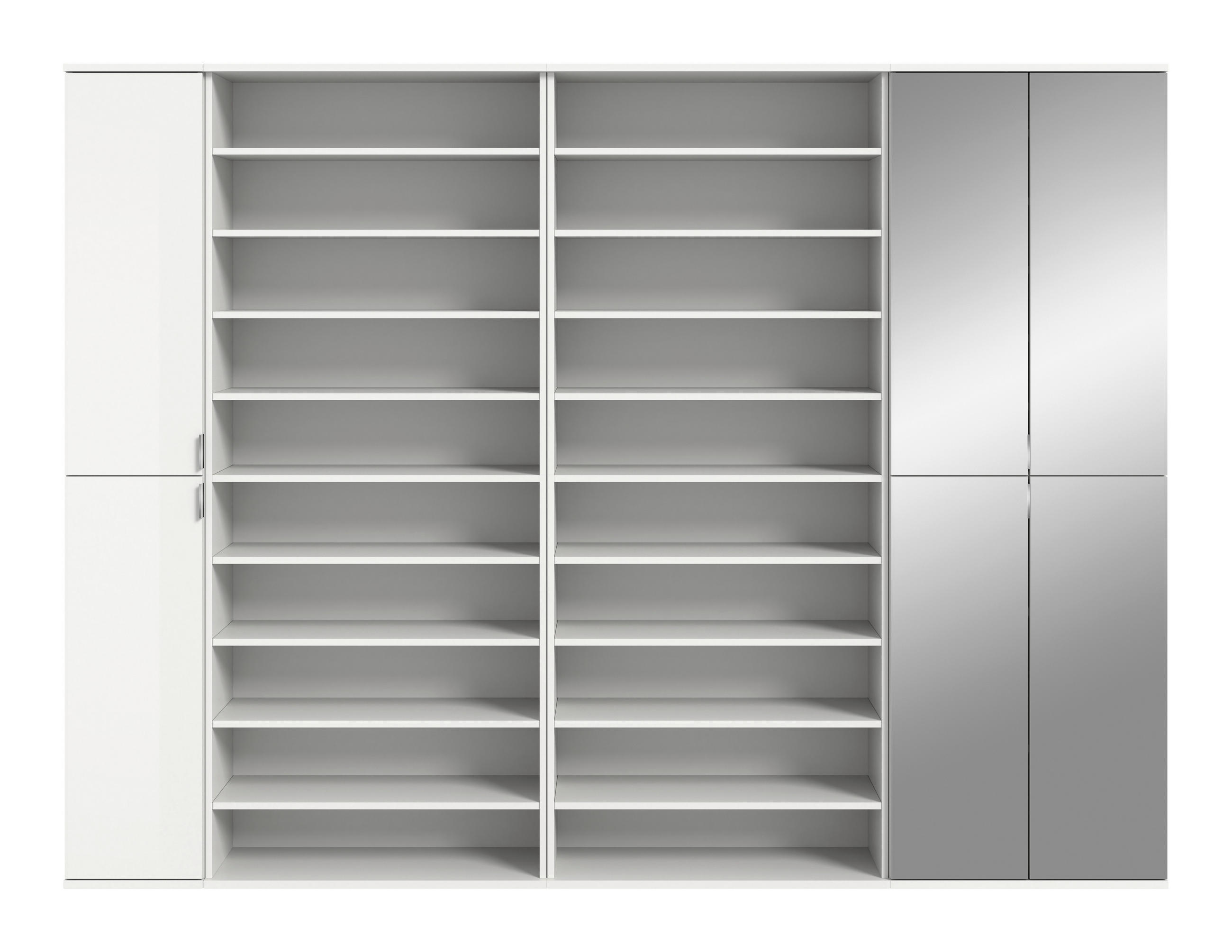 HALLMÖBEL 4 delar i 251/193/34 cm vit, vit högglans 193/251/34 cm
