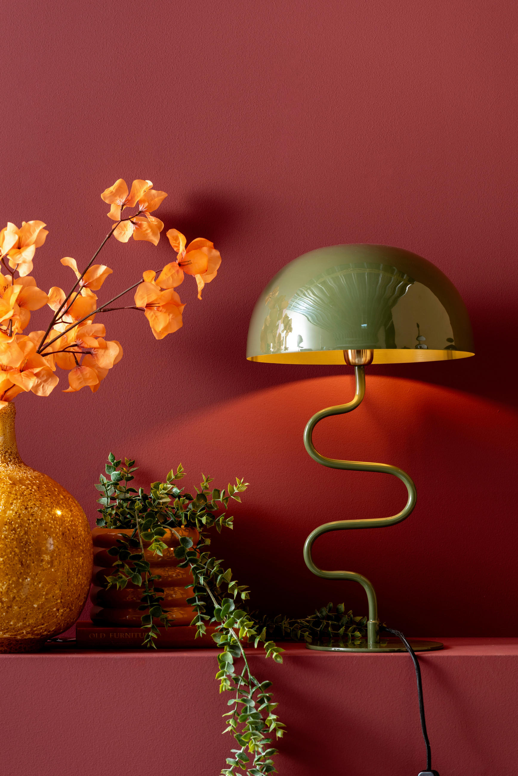 TISCHLEUCHTE - Olivgrün, KONVENTIONELL, Metall (31/54/31cm) - Leitmotiv