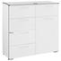 KOMMODE Weiß - Alufarben/Weiß, Design, Holzwerkstoff/Kunststoff (110/106/42cm) - HOM`IN
