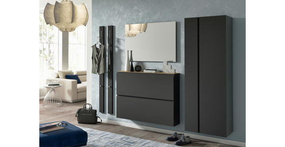 GARDEROBENSCHRANK Gardasee in 60/179/33 cm - Anthrazit, Design, Holzwerkstoff (60/179/33cm) - Moderano